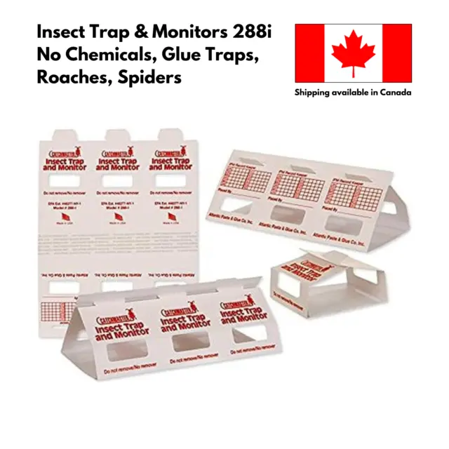 Insect Trap & Monitors 288i No Chemicals  Glue Traps Roaches Spiders Flies