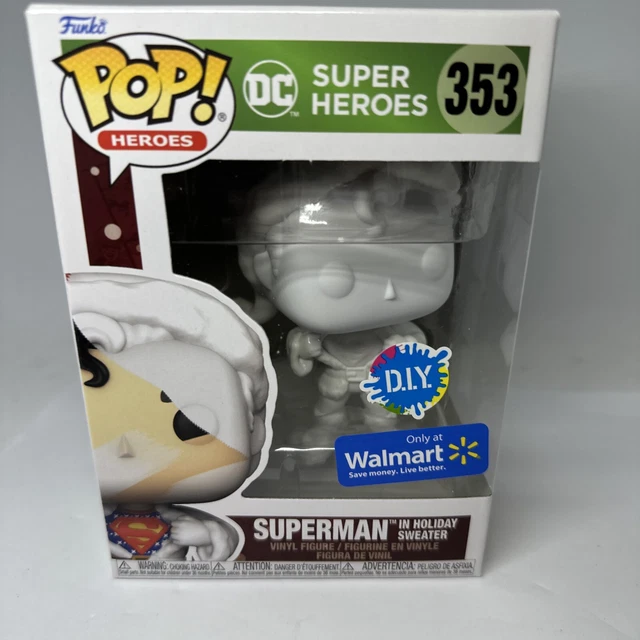 Funko Pop DC Heroes Superman in Holiday Sweater 353 DIY Walmart Exclusive New