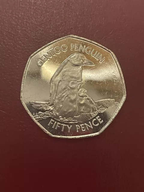 2021 Falkland Islands Gentoo Penguin 50p Coin Fifty Pence Territory Sealed Bag