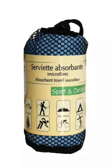 SERVIETTE ABSORBANTE  EN MICROFIBRE  120x60 CM  -- AVEC SACOCHE DE TRANSPORT