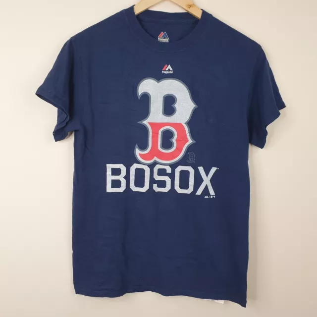MAJESTIC Boston Red Sox T-Shirt Mens Small Blue MLB Baseball USA American