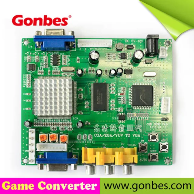 Gonbes GBS-8200 CGA (15kHz)/EGA (25kHz)/YUV/RGBS to 1 x VGA HD Video Converter