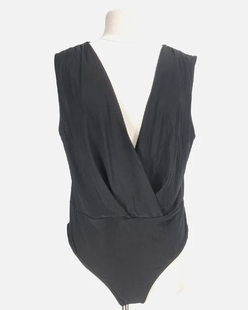 FOREVER 21+ Women Plus Size 2X Black Bodysuit V-Neck Sleeveless Pullover