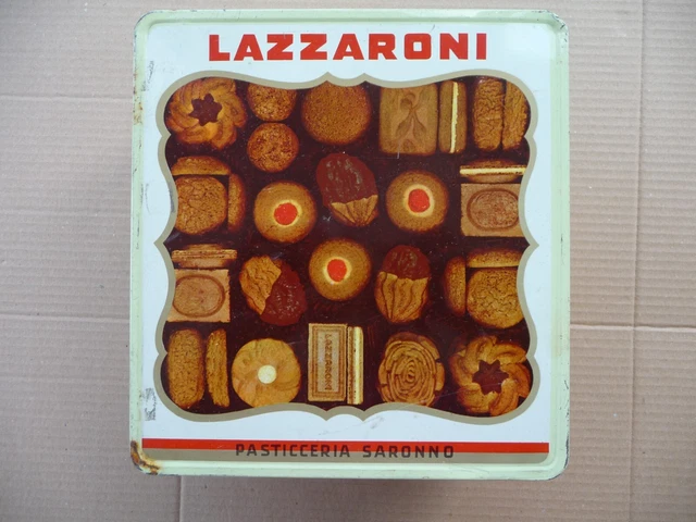 Scatola di latta Dolcezze Lazzaroni Pasticceria Saronno vintage