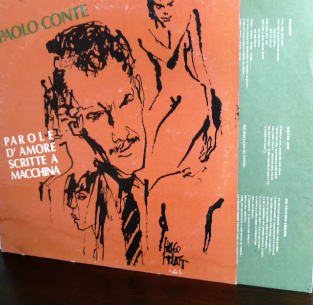 Paolo Conte  Parole D'amore Scritte A Macchina Lp Cover Hugo Pratt + Inserto