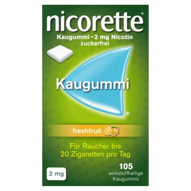 nicorette Kaugummi 2 mg Nicotin zuckerfrei freshfruit, 105 St. Kaugummi 1639595
