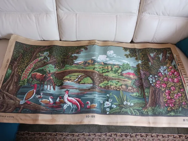 Unworked Tapestry Extra Large Approx 116cm X50cm  Made In Greece