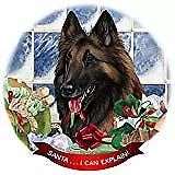 Belgian Tervuren Mahogany Dog Porcelain Ornament 'Santa. I Can Explain!'