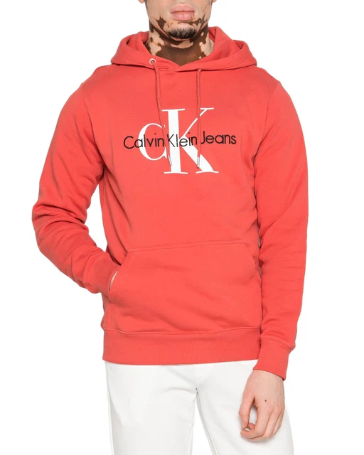 felpa uomo CALVIN KLEIN JEANS arancione cotone GR70324