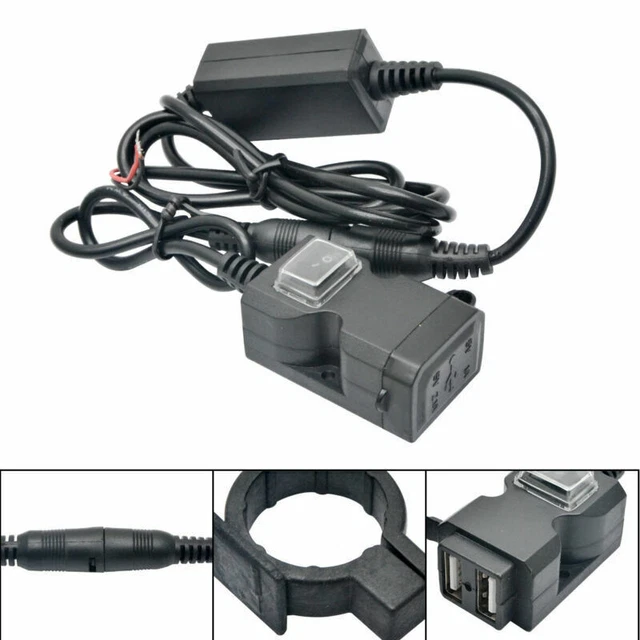Caricabatterie USB Per Moto - Doppia Porta 5V 2.1A/1A, Impermeabile, Per Manubrio O Specchio - Foto 9