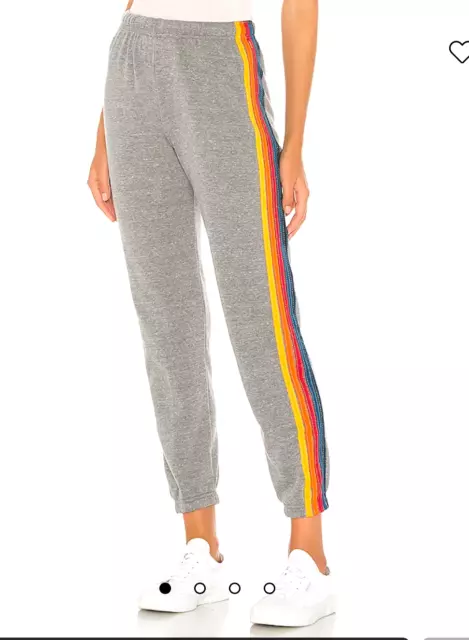 AVIATOR NATION 5 Stripe Women's Sweatpants Heather Grey Size M $139.99 -  PicClick