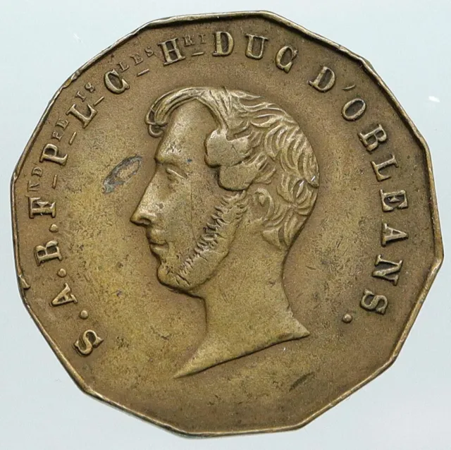 1843 FRANCIA Duque de ORLEANS FERDINAND Capilla Real DREUX Antigua Medalla FRANCESA I89204