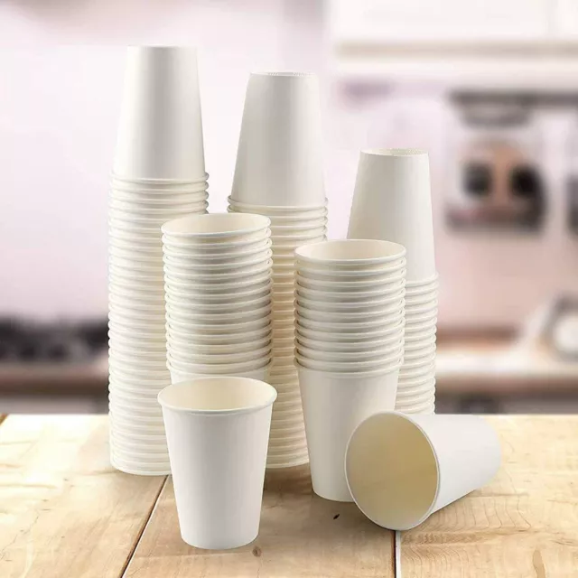 Paper Cups White - Disposable Coffee Cups For Hot Drinks With Lids Party Cups