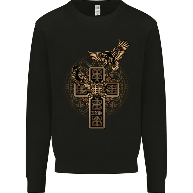 Odins Celtic Raven Viking Thor Ragnar Norse Mens Sweatshirt Jumper