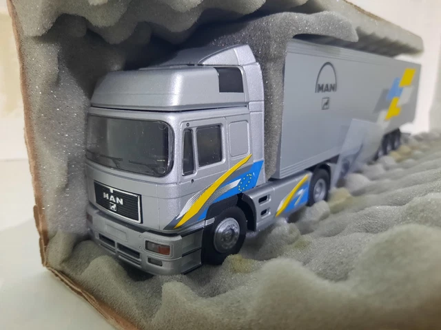 CONRAD 1/50 SCALE - Mat103 - MAN F2000 Covered Truck & Trailer - White EUR 124,94 - DE
