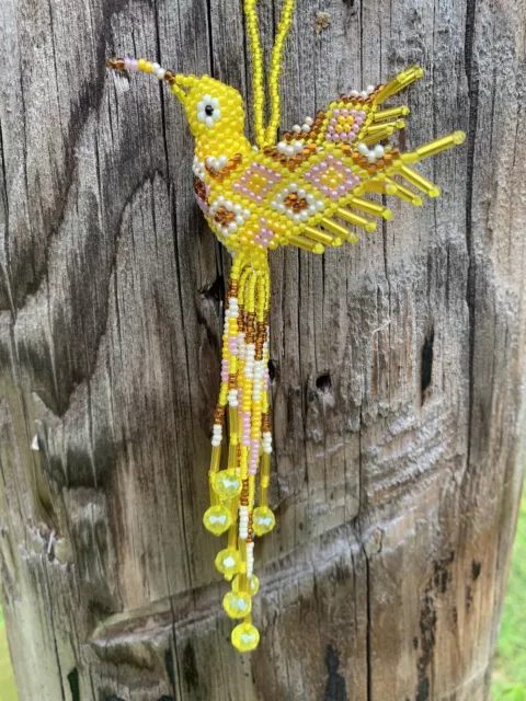 Handmade Guatemalan Beaded Hummingbird Ornament Gift Decoration Sun Catcher