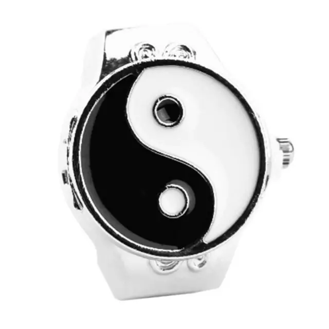 Women Dial Quartz Analog Finger Ring Watch Elastic Gift Fashion Creative Steel 3