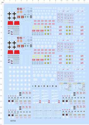 1/144 WWII US German Ferdinand Tiger M4 Sherman Medium Tank Water Slide Decal