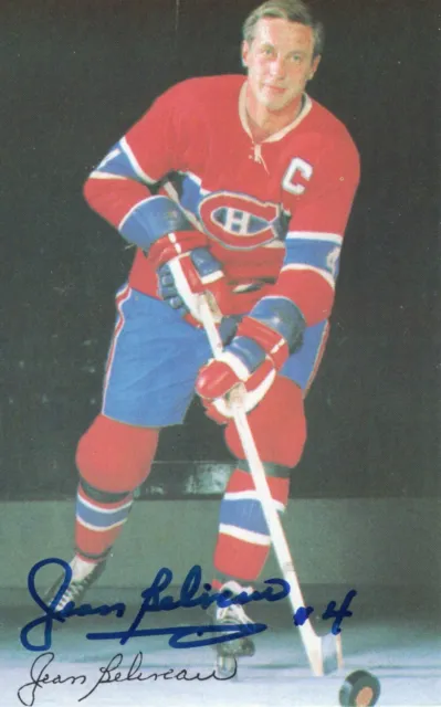 Jean Beliveau Montreal Canadiens Autographed 3.5x5.5" Postcard w/ COA