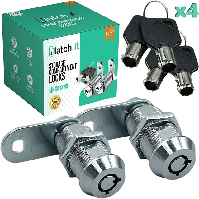 LATCH.IT 1-1/8” RV Storage Locks | 2-Pack RV Compartment Locks | Utility Cam Loc
