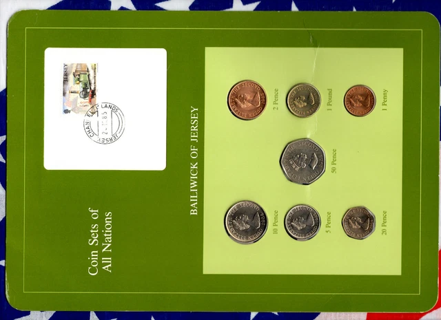 Coin Sets of All Nations Jersey 1984-1985 UNC £1 1985 St Clement 25K Mint