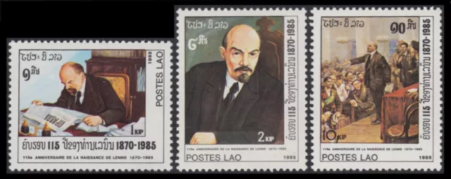 Laos N° 640/642 ** Geburt Von Lenin Sg , 1985 Laos Birth Of Lenin Set MNH