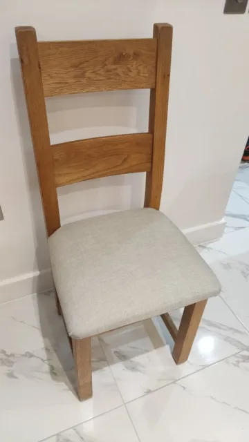 Set Of 6 Solid Oak Dining Chairs Ladder Back Very Good Condition FreeDelivery 🚚