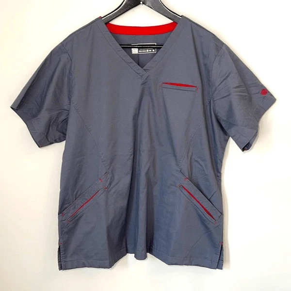 Bio Bring it On Medical Scrub Top. Size XL Gray