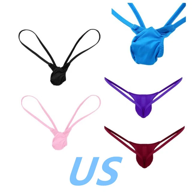 US MENS MESH Sheer Stretchy Bikini G-String Mini Briefs Thong Underwear