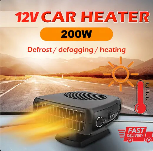 200W Electric Portable Car Defogger Defroster Demister Heater 12V Cooling Fan UK