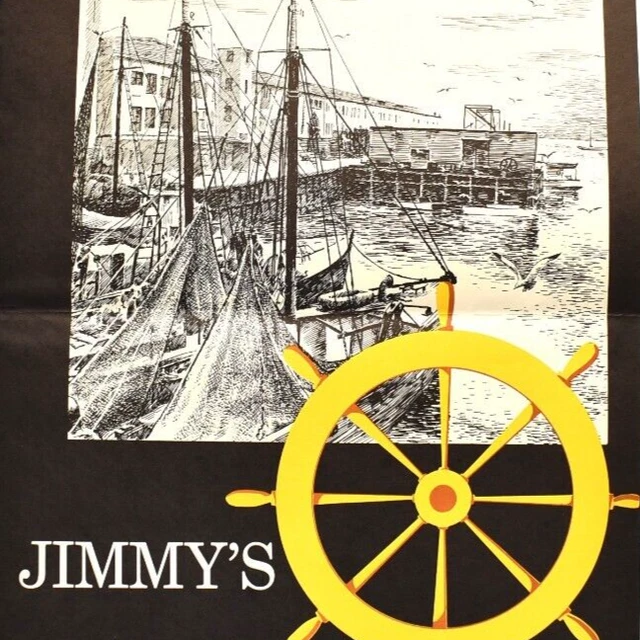 1950S JIMMY'S DOULOS Restaurant Menu Chowder King Boston Fish Pier