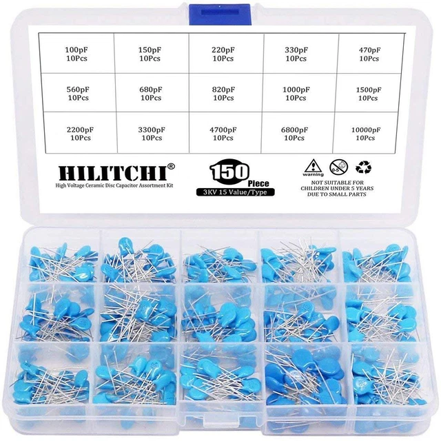 3KV / 100pF to 10000pF High Voltage DIP Ceramic Capacitor Assortment Kit