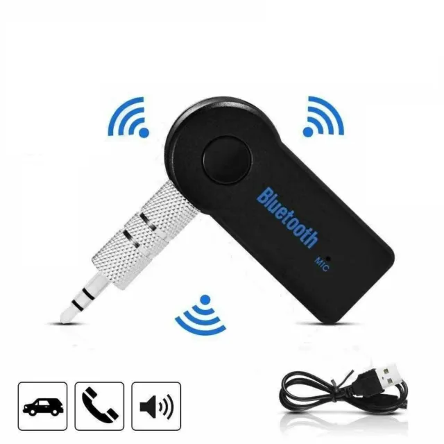 New Wireless Car Bluetooth Receiver Adapter and Mic 3.5MM AUX Audio Stereo Music