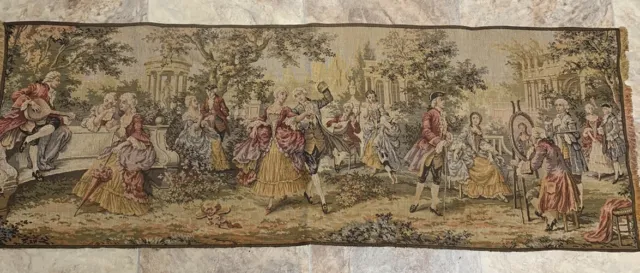 vintage tapestry continental needlepoint 1970 classical scene.          21