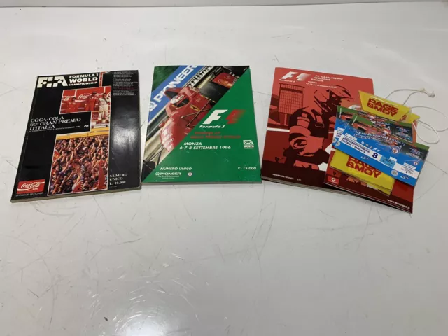 F1 Italian Grand Prix Monza Programmes + Memorabilia 1989 1996 2003