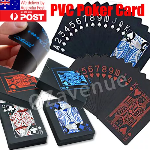 Poker Waterproof PVC Plastic Playing Cards Set Classic Magic Tricks Tool Mel AU