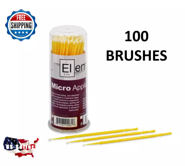 ELEMENT 100 Micro Applicator Microapplicators Microbrush Dental - SMALL / YELLOW