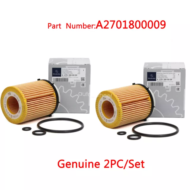 2PCS Mercedes-Benz Genuine A C E CLA GLA GLB GLC GLE -Class Engine Oil Filter