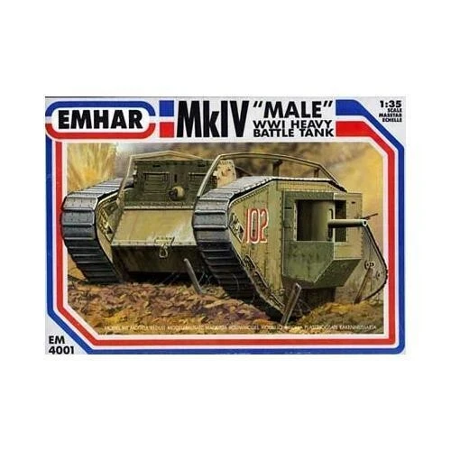 EMHAR MKIV &MALE& WWI Heavy Battle Tank 1/35th Scale Plastic Model Kit