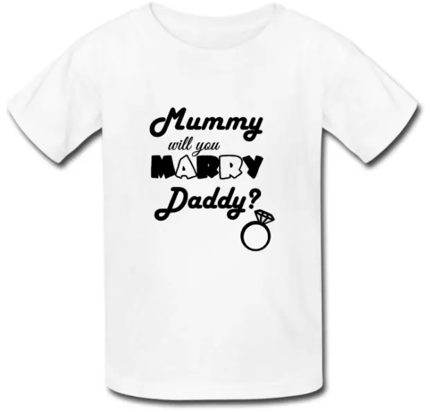 Mummy will you marry Daddy? kids printed t-shirt - proposal gift idea