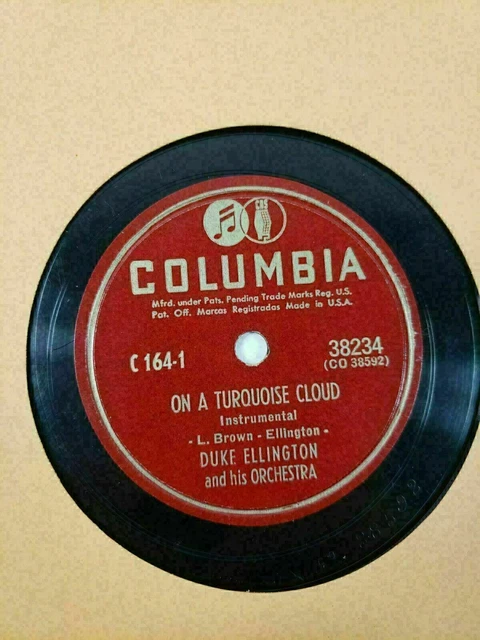 Duke Ellington - On a Turquoise Cloud/Hy' a Sue  Columbia 38234 Jazz 78rpm V+ A7