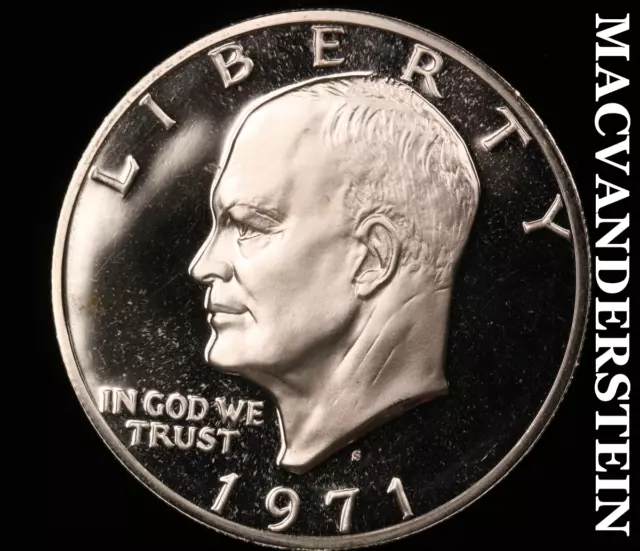 1971-S Silver Eisenhower Dollar - Scarce  Choice Gem Proof  Lustrous  #U8046