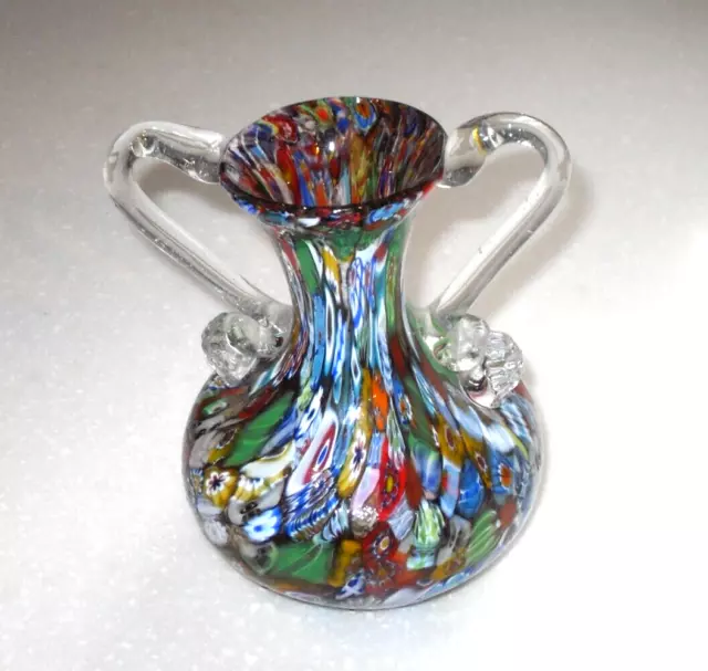 SUPERB ART DECO 1920/30s Fratelli Toso Murano millefiori art glass vase Antique