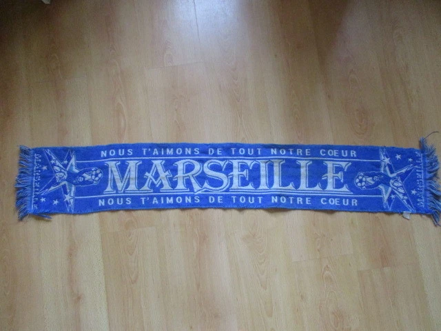 Lot De 2 écharpes De Football Vintage OM Marseille - Bleues - Taille Unique