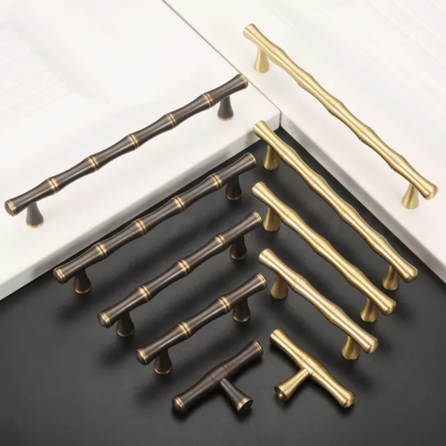T Bar Bamboo Shape Pulls Handle Kitchen Cabinet Wardrobe Drawer Knobs Furniture