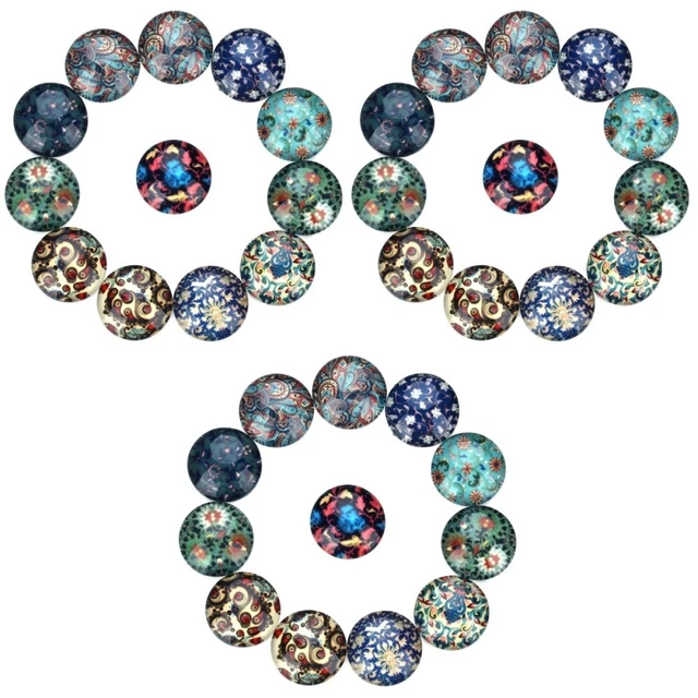 20 PIEZAS HÁGALO USTED MISMO Fabricación de joyas Accesorios Estilo étnico Vidrio Parche Tiempo Piedra preciosa