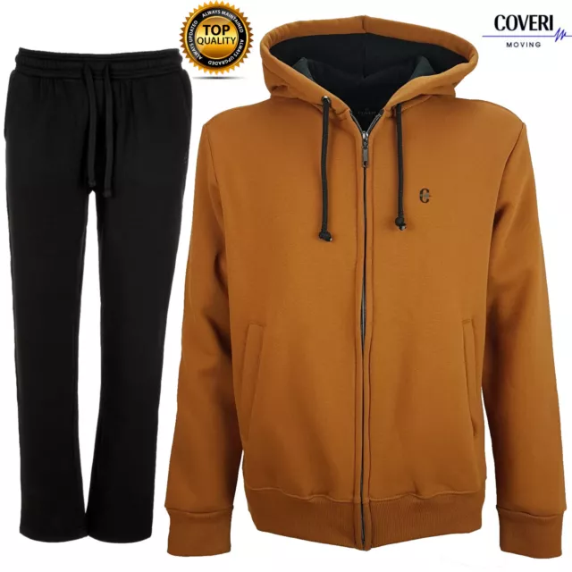 Tuta Uomo Completa Felpa con Cappuccio Cerniera Zip Invernale COVERI M L XL XXL