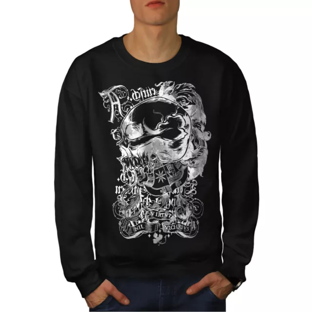 Wellcoda Death Goth Rider Skull Mens Sweatshirt, Hell Casual Pullover Jumper
