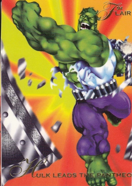 Marvel Flair Annual 1994 Fleer Single Base Card Number 95 Hulk Leads The Pantheo