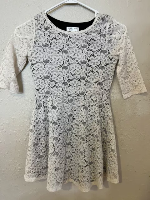 Sally Miller Dress Girls Size Medium 8 Lace Ivory 3